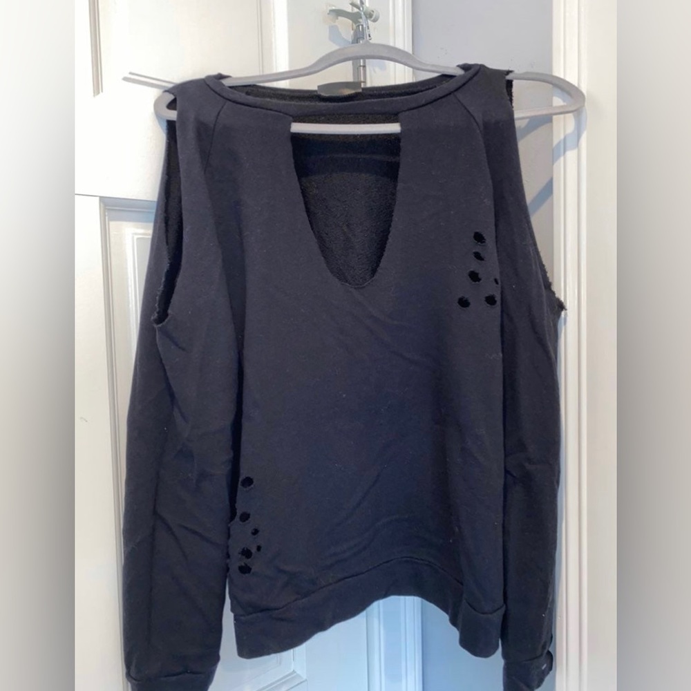 Black V-Shaped Cut Sweater
